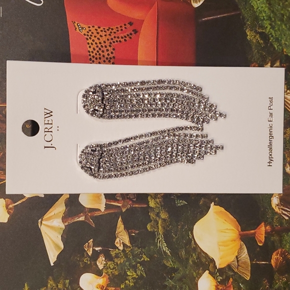 NWT J. Crew Waterfall Crystal Earrings - Picture 8 of 11